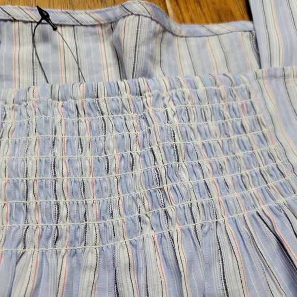 NWOT Mer Sea Crop Top Sleeveless Striped Smocked Boho Size Small - Picture 4 of 7